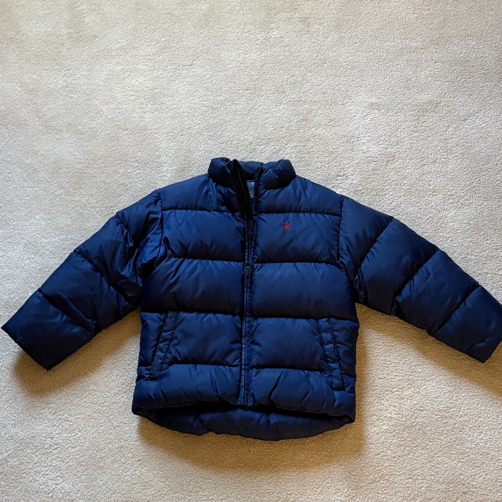 Polo by Ralph Lauren Navy Blue Kids Puffer Down Jacket